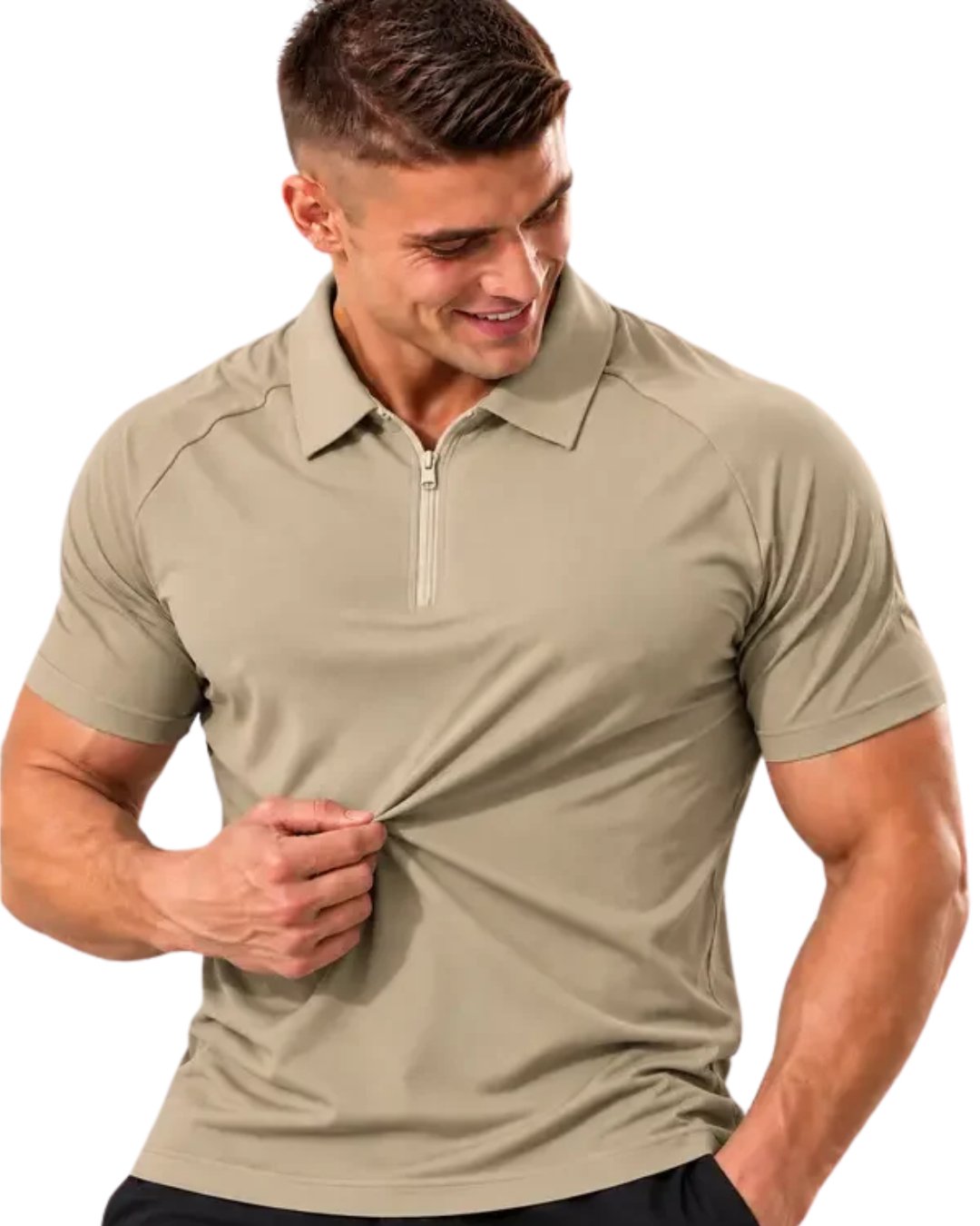 Camiseta Polo Com Zíper Poliamida Dryfit