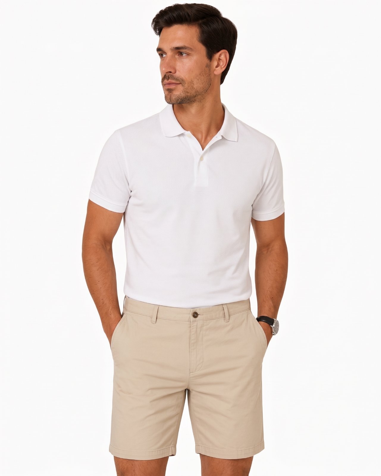 Shorts Alfaiataria Masculino Com passante de Cinto — foto 3
